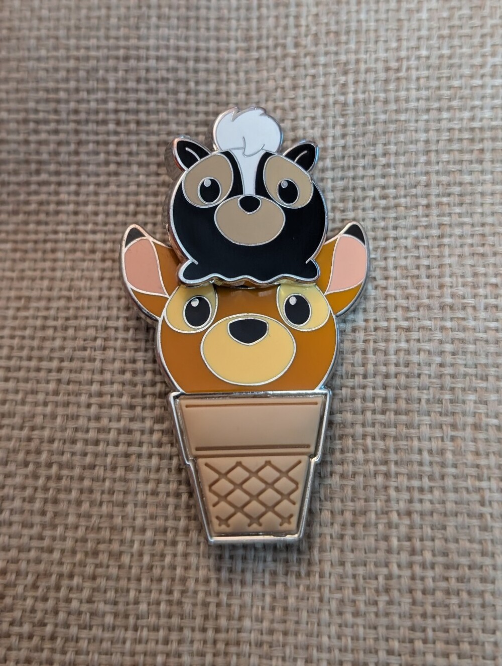 Disney pin 2024 Bambi and Flower Donald Ice Cream Cone Character Scoops LE 4000
